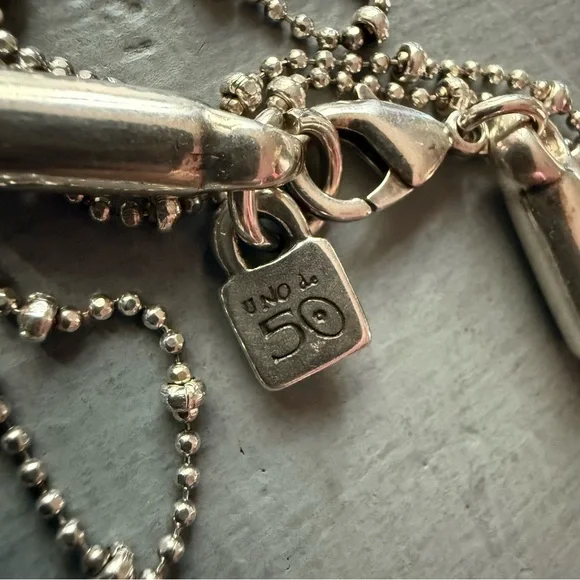 Uno de 50 Layered Double Strand Crystal Pendant Necklace - Picture 7 of 8